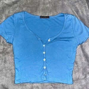 Brandy Melville cropped blue top OS